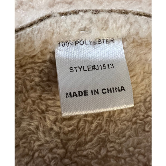 Jodifl Tan Faux Suede Fleece Lined Open Front Vest Size S - Picture 6 of 9